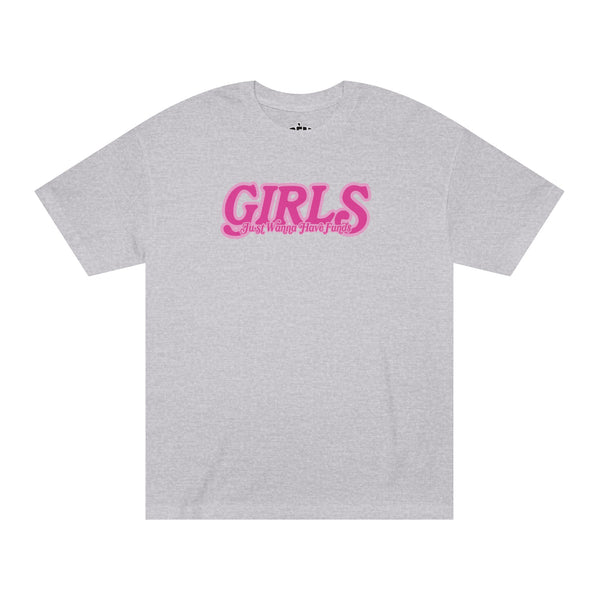 Girls Just Wanna Have Funds Tee In Grey (Pink)