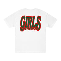 Girls Just Wanna Have Funds Tee In White (Red/Green)