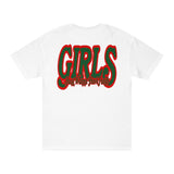 Girls Just Wanna Have Funds Tee In White (Red/Green)