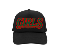 Girls Just Wanna Have Funds Trucker Hat (Red/Green)