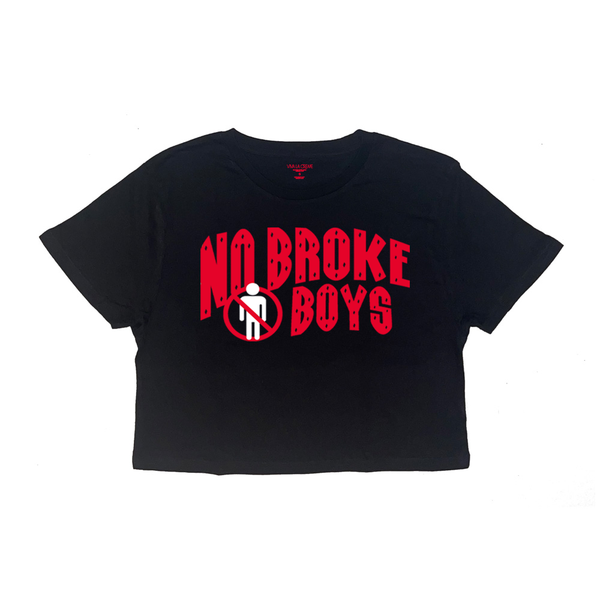 No Broke Boys Crop Top In Black