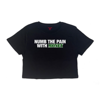 Numb The Pain With Money Crop Top In Black