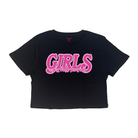 Girls Just Wanna Have Funds Crop Top In Black (Pink)