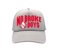 No Broke Boys Trucker Hat In Grey